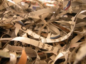 shredded newspaper
